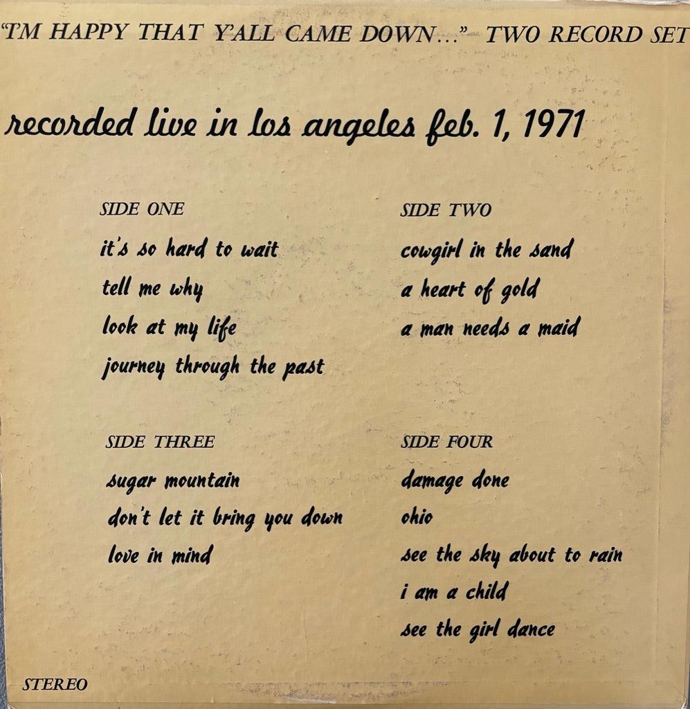 NEIL YOUNG "YOUNG MAN'S FANCY" DOUBLE LP