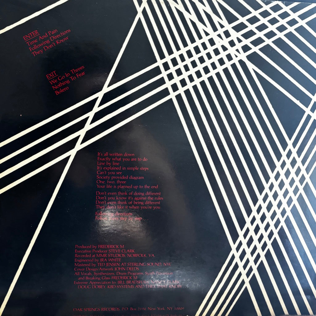 FREDERICK M. "FOLLOWING DIRECTIONS" LP