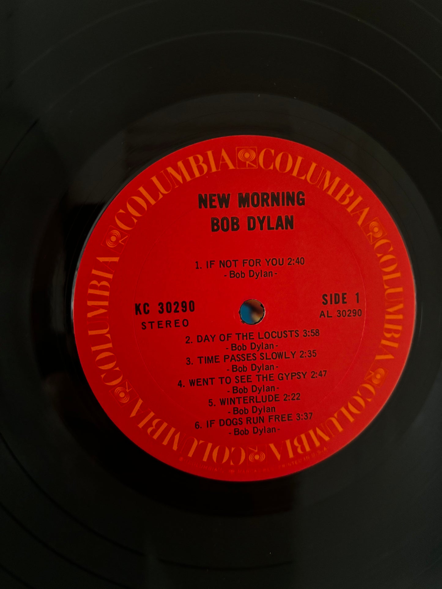 BOB DYLAN "NEW MORNING" LP