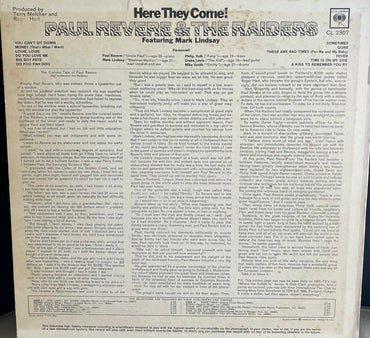 PAUL REVERE AND THE RED RAIDERS "HERE THEY COME!" LP