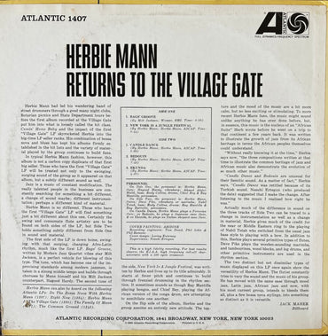 HERBIE MANN "RETURNS TO THE VILLAGE GATE" LP