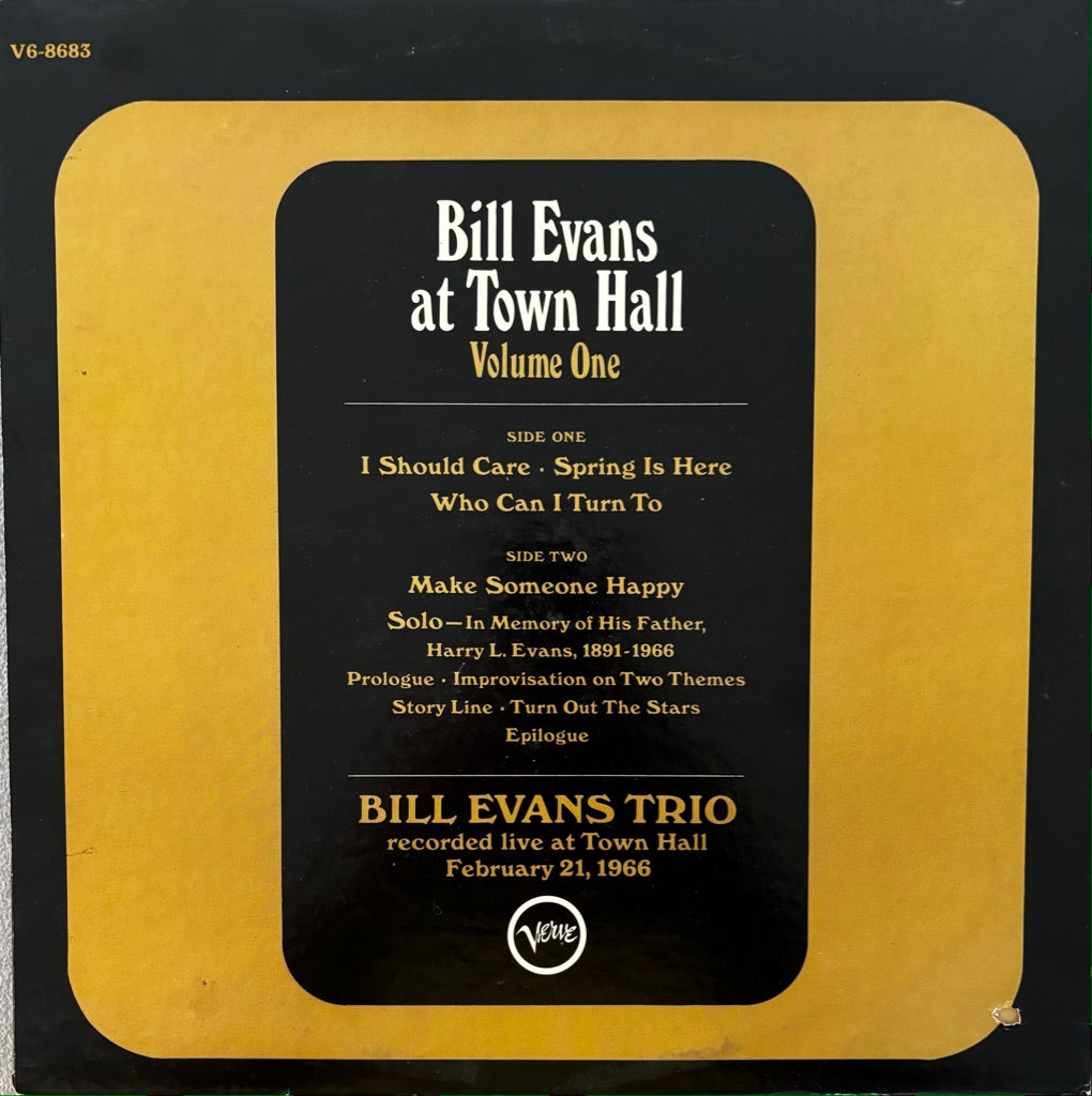 BILL EVANS TRIO "AT TOWN HALL" LP