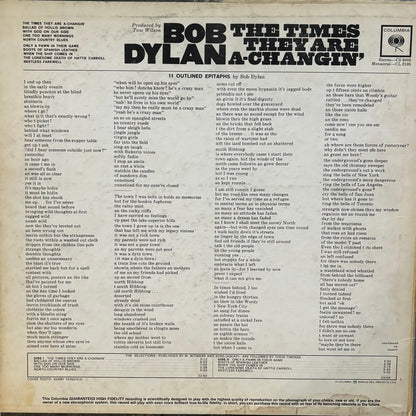 BOB DYLAN "THE TIMES ARE A-CHANGIN'" LP