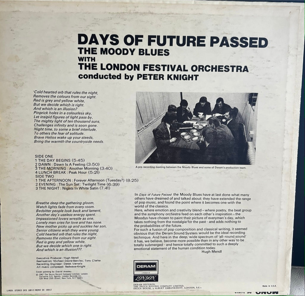 THE MOODY BLUES "DAYS OF FUTURE PASSED" LP