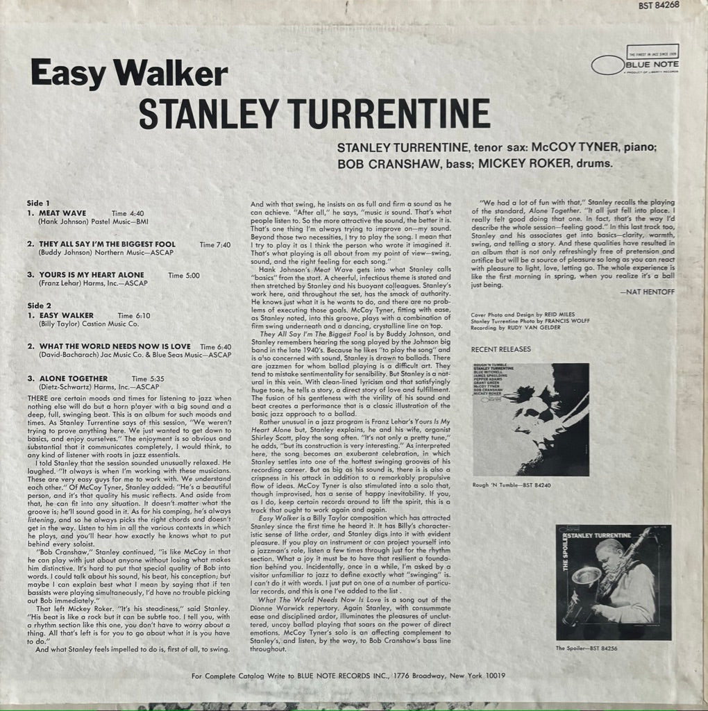 STANLEY TURRENTINE "EASY WALKER" LP